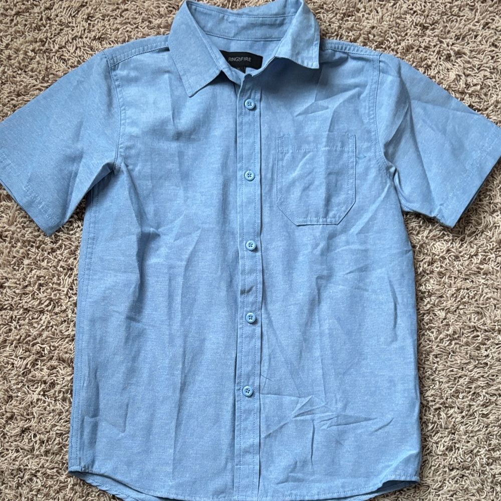 Ring of Fire Boy’s Light Blue Casual Button Down Shirt